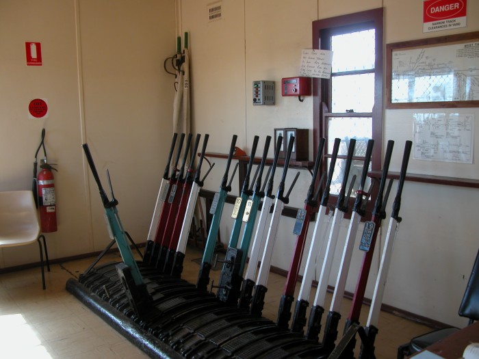 
The inside the signal box at West Tamworth.
