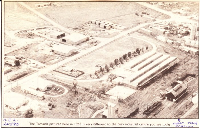 An aerial view of the station area from 1963.