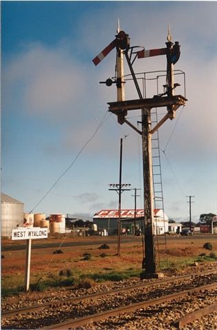 
The name board and 2-arm semaphore signal.
