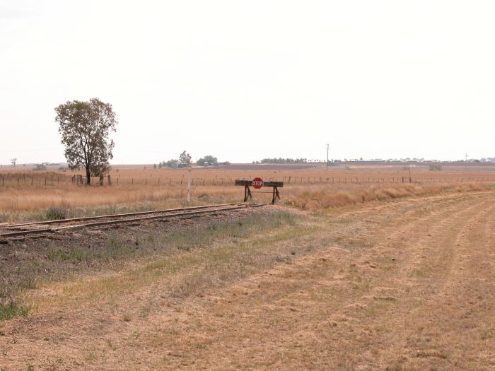 
The stopboard which marks the current end of the line.
