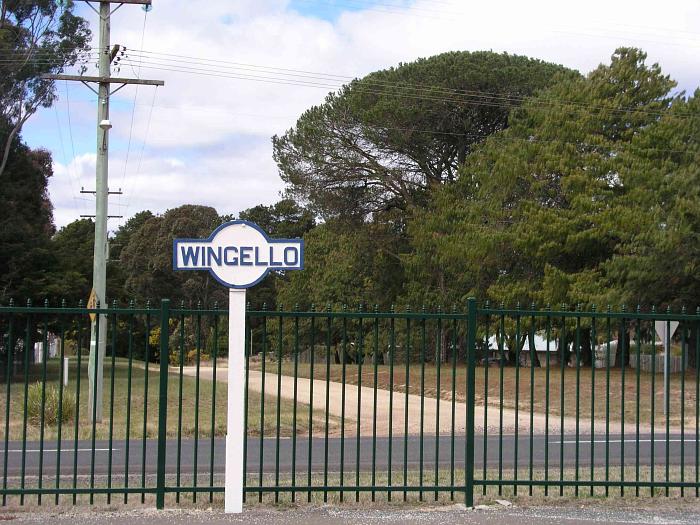 
The older-style nameboard on the down platform.
