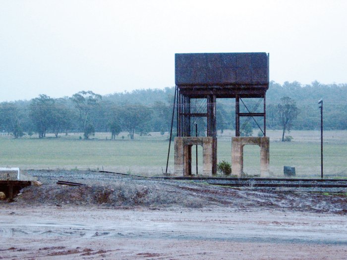 The view looking west towards the water tank.