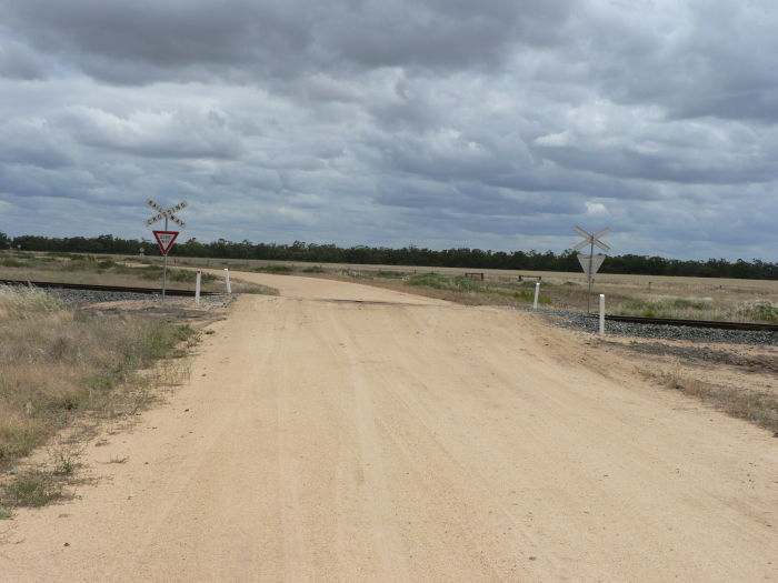 The view looking south over the level crossing.