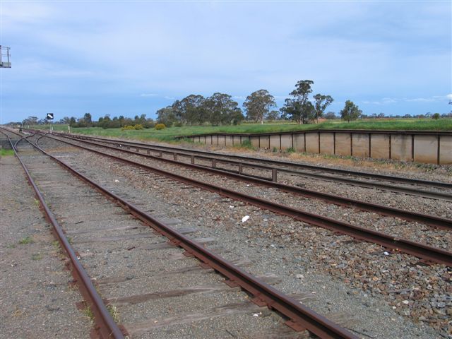 The goods loading bank, which was served by the now-lifted goods siding.